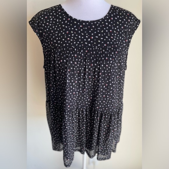 NWT JUICY COUTURE PULLOVER SLEEVELESS FLOWY BLOUSE SZ L, BLACK/PINK - Picture 13 of 15